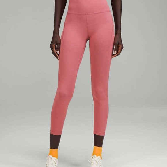 lululemon athletica Pants - Lululemon Wunder Train High-Rise Tights with Pockets 25" in Brier Rose Size 6